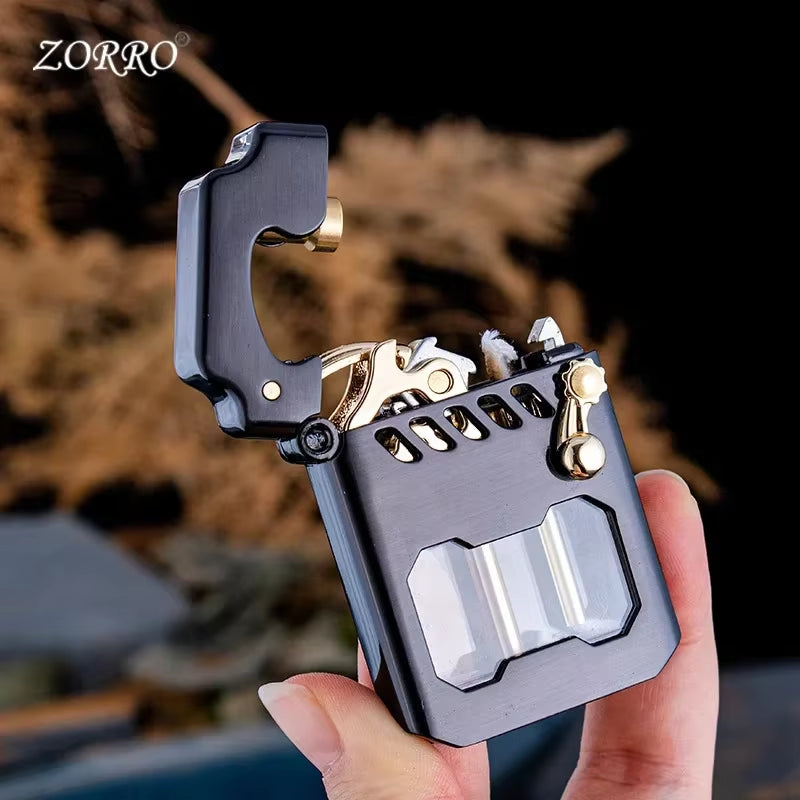 2025 Mecha Transparent Fuel Tank Mechanical Ejection Kerosene Lighter Metal High-Looking Creative High-End Men'S Gifts