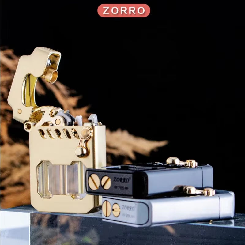 2025 Mecha Transparent Fuel Tank Mechanical Ejection Kerosene Lighter Metal High-Looking Creative High-End Men'S Gifts
