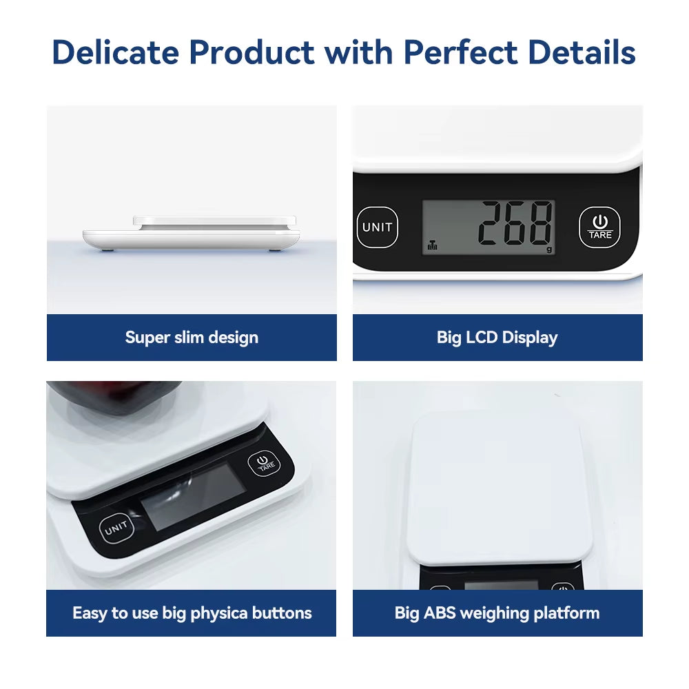 5Kg/0.1G/1G Smart Kitchen Scales Nutrition Scale Smart Food Calories Scale Cook Bake Digital Scale with Nutrition Calculator APP
