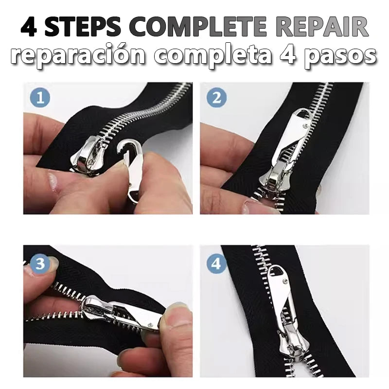 Replacement Zipper Slider Easy Zipper Puller DIY Zipper Repair Kit Sewing Accessories for Luggage Backpack Clothes Pants Wallet