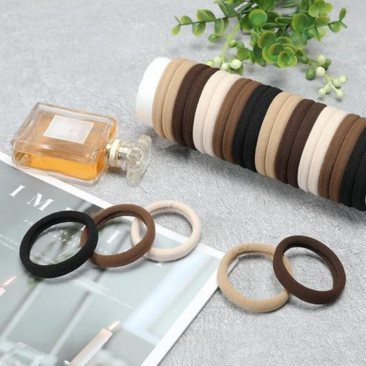 20 Four-Color Hair Bands Seamless Ponytail Fixator No Damage Thick Elastic Scrunchies for Women Girls Men Hair Accessories Durable Neutral Colors