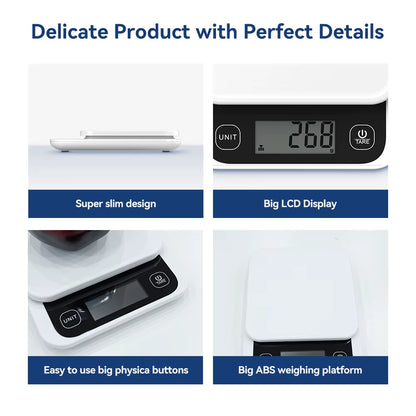 5Kg/0.1G/1G Smart Kitchen Scales Nutrition Scale Smart Food Calories Scale Cook Bake Digital Scale with Nutrition Calculator APP