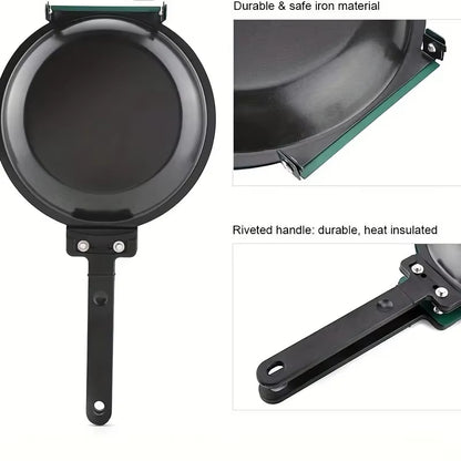 Double Sided Folding Non Stick Frying Pan, Breakfast Pan, Waffle and Cake Frying Pan, Kitchen Tools, New Kitchen Accessories